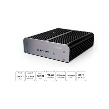 Caja ITX mini Newton S6T aluminio USB 3.0 IR SSD/HDD 2.5" negra