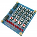 Teclado de 20 teclas 5x4 con pulsadores y 8 luces LED rojas DWT-0260