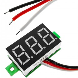 Visor LCD de 3 dígitos blanco y con voltímetro 0-100V