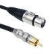 Cable de audio micrófono XLR 3pin hembra a RCA macho de 2m