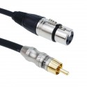 Cable de audio micrófono XLR 3pin hembra a RCA macho de 2m