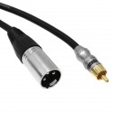 Cable de audio micrófono XLR 3pin macho a RCA macho de 3m