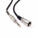 Cable de audio micrófono instrumento XLR 3pin macho a jack 6.3mm macho de 1m