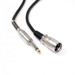 Cable de audio micrófono instrumento XLR 3pin macho a jack 6.3mm macho de 15m