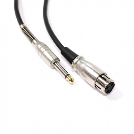 Cable de audio micrófono instrumento XLR 3pin hembra a jack 6.3mm macho de 1m