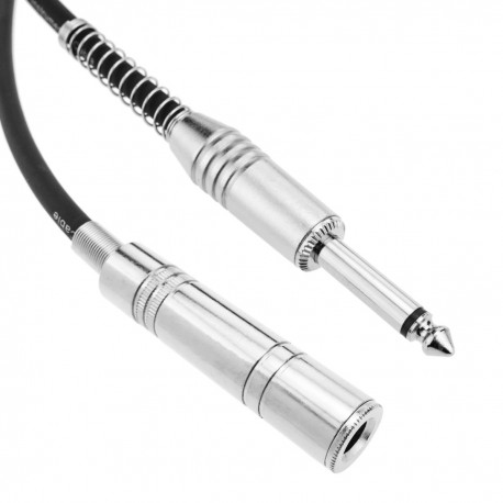 Cable audio micrófono instrumento mono jack 6.3mm macho a hembra de 5m