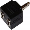 Adaptador Audio Estéreo (Jack-3.5mm-M / 2 x Jack-3.5mm-H)