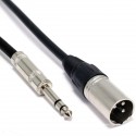 Cable de audio estéreo XLR 3-pin macho a TRS jack 6.3mm macho de 1m