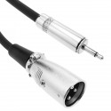 Cable audio micrófono instrumento mono jack 6.3mm macho a hembra de 3m