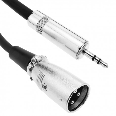 Cable de audio estéreo XLR 3-pin macho a TRS jack 3.5mm macho de 5m