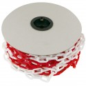 Cadena de plástico rojo y blanco bicolor 35mm rollo de 25m para señalización