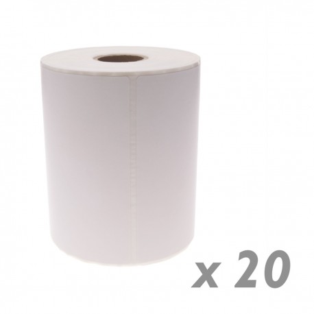 Rollo bobina de 300 etiquetas adhesivas para impresora térmica directa 101.6x127mm 20 unidades