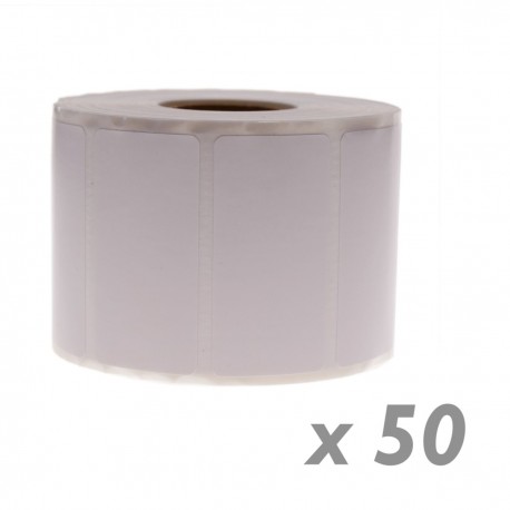 Rollo bobina de 1100 etiquetas adhesivas para impresora transferencia térmica 50.8x25.4mm 50 unidade
