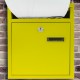 Buzón metálico para cartas y correo postal de color amarillo 243 x 85 x 302 mm