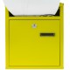 Buzón metálico para cartas y correo postal de color amarillo 243 x 85 x 302 mm