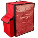 Mochila isotérmica roja 50x23x49 cm para entrega de pedidos de comida en moto y bicicleta