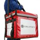 Mochila isotérmica roja 45x33x35 cm para entrega de pedidos de comida en moto y bicicleta