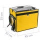Mochila isotérmica amarilla 45x33x35 cm para entrega de pedidos de comida en moto y bicicleta