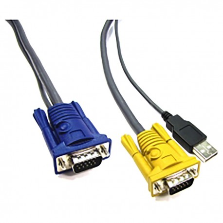 Cable Especial 2 en 1 VGA/USB 3m (HD15M/HD15M+AM)