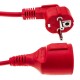 Prolongador de cable eléctrico schuko macho a hembra de 2 m rojo