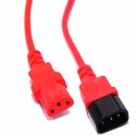 Cable eléctrico de alimentación IEC60320 C13 a C14 de color rojo de 5m