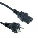 Cable eléctrico de alimentación IEC60320 C13 a schuko macho recto de color negro 5m