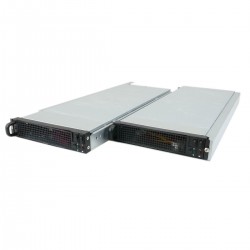 Caja ATX rack19 1U F545 4x3.5 para 2 Atom Mini-ITX extraible de RackMatic