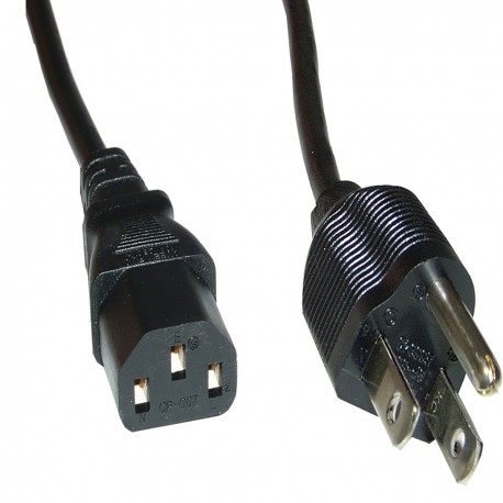 Cable eléctrico US NEMA-5-15P a IEC-60320-C13 de 5m negro