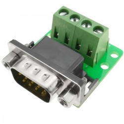 Adaptador de conexión serie DB9-macho a bloque de terminales de 4-pin