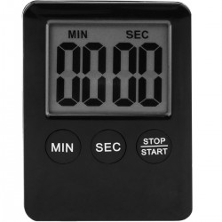 Temporizador de cocina magnético. Control de tiempo digital de color negro