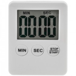 Temporizador de cocina magnético. Control de tiempo digital de color blanco