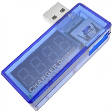 Voltímetro USB con visores de 4 dígitos