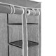 Armario ropero guardarropa de tela desmontable 110 x 45 x 175 cm gris doble con puertas enrollables