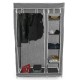 Armario ropero guardarropa de tela desmontable 110 x 45 x 175 cm gris doble con puertas enrollables