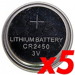 Pila litio botón 3V CR2450 5 unidades