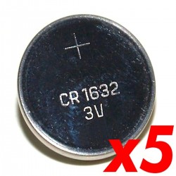 Pila litio botón 3V CR1632 5 unidades