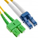 Cable de fibra óptica LC/PC a SC/APC monomodo duplex 9/125 de 3 m