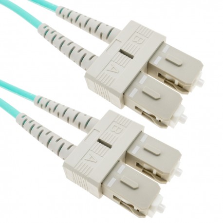 Cable de fibra óptica OM4 multimodo MMF duplex 50µm/125µm SC-SC de 25m