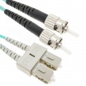 Cable de fibra óptica OM4 multimodo MMF duplex 50µm/125µm ST-SC de 20m