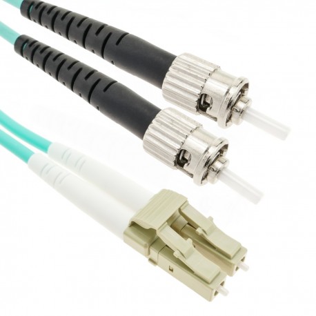Cable de fibra óptica OM4 multimodo MMF duplex 50µm/125µm LC-ST de 1m