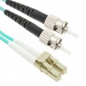 Cable de fibra óptica OM4 multimodo MMF duplex 50µm/125µm LC-ST de 15m