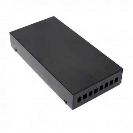 Caja de terminales de fibra óptica metálica negro de 8 SC