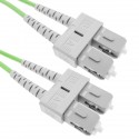 Cable de fibra óptica OM5 multimodo duplex 50µm/125µm SC/PC a SC/PC 100Gb de 25 m