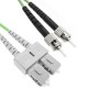 Cable de fibra óptica OM5 multimodo duplex 50µm/125µm ST/PC a SC/PC 100Gb de 5 m