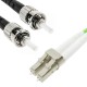 Cable de fibra óptica OM5 multimodo duplex 50µm/125µm LC/PC a ST/PC 100Gb de 10 m