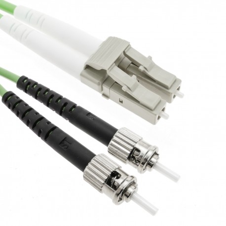 Cable de fibra óptica OM5 multimodo duplex 50µm/125µm LC/PC a ST/PC 100Gb de 20 m