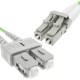 Cable de fibra óptica OM5 multimodo duplex 50µm/125µm LC/PC a SC/PC 100Gb de 50 cm