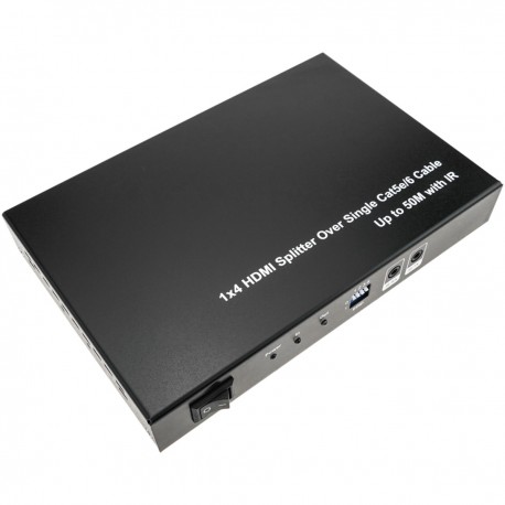 Multiplicador extensor HDMI de 4 puertos a través de cable ethernet Cat.5e hasta 50 m con IR