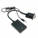 Conversor VGA a HDMI con audio y cable de alimentación USB