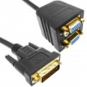 Cable duplicador pasivo de 1 DVI a 2 VGA